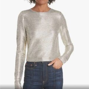 Alice + Olivia Delaina Long Sleeve Crop Top Size Medium